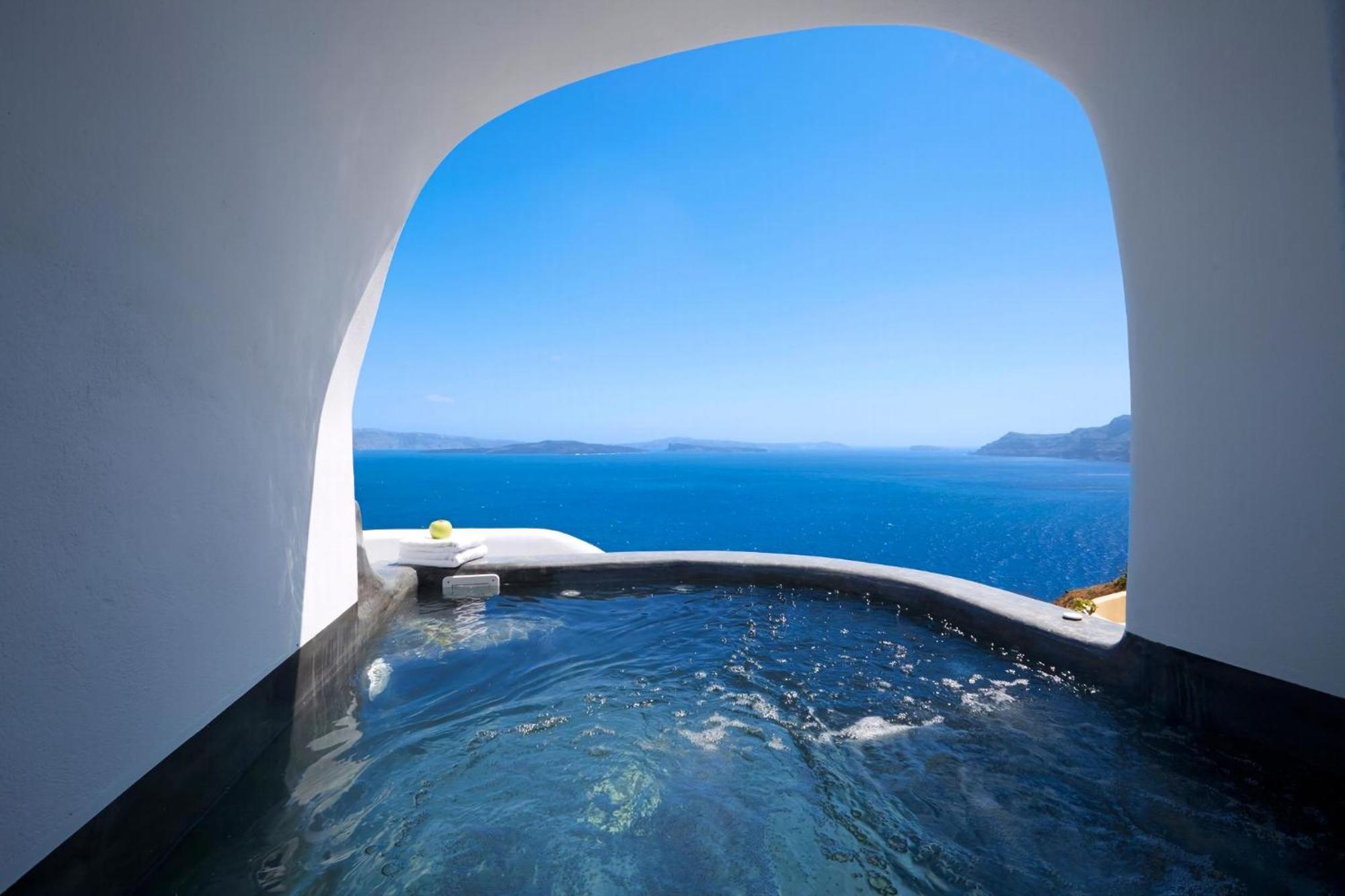 Villa Elegant Santorini House Villa Horizon Caldera View-Outdoor Hot Tub Oia