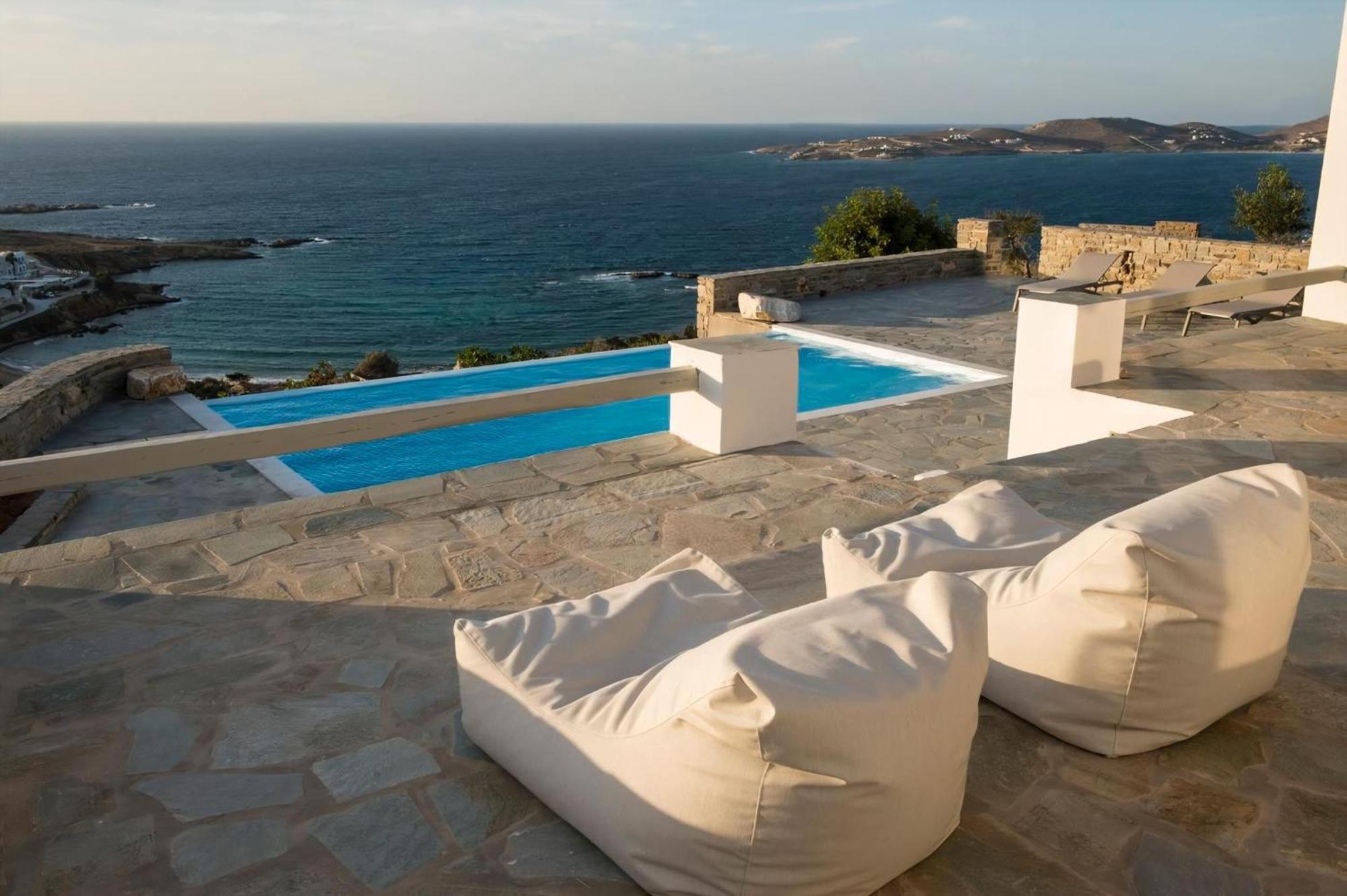 Villa Platinum Paros 3 Bedroom Amazing Sea Views Private Infinity Pool Access Parikia Parasporos