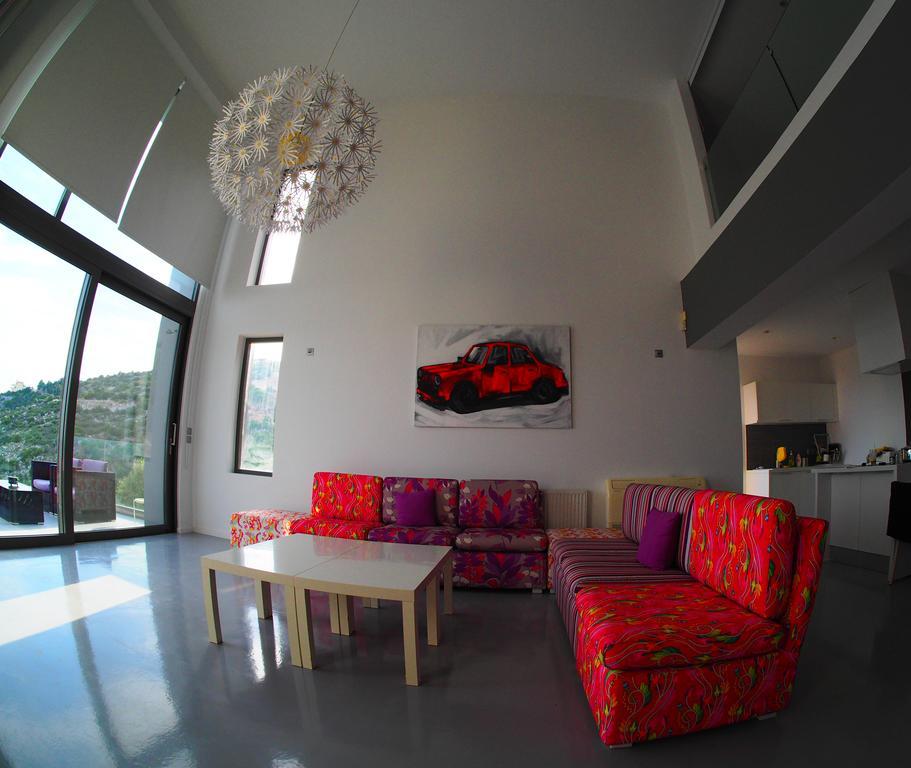 Red Grey Sea View Villa Schinias