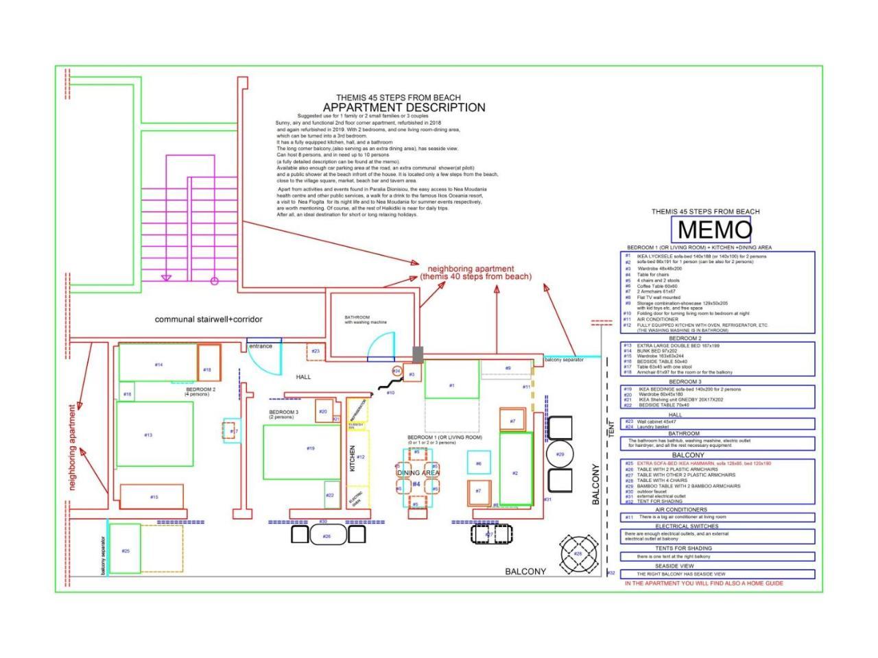 Themis 45 Steps From Beach - Halkidiki Apartment Paralia Dionysiou