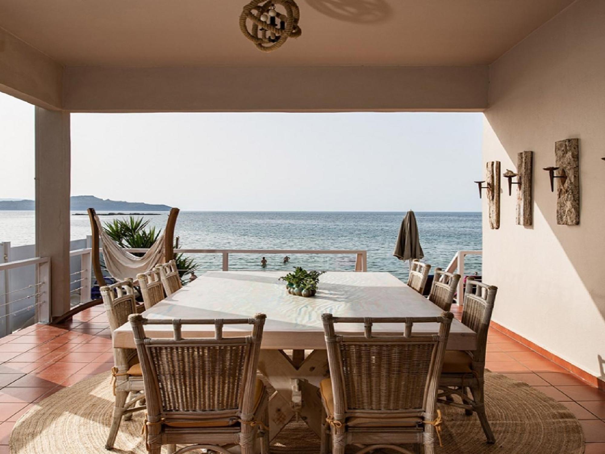 Dazzling Crete 3 Bedrooms Saffron Sunset Beachfront With Jacuzzi Brilliant Sea Views Chania Villa