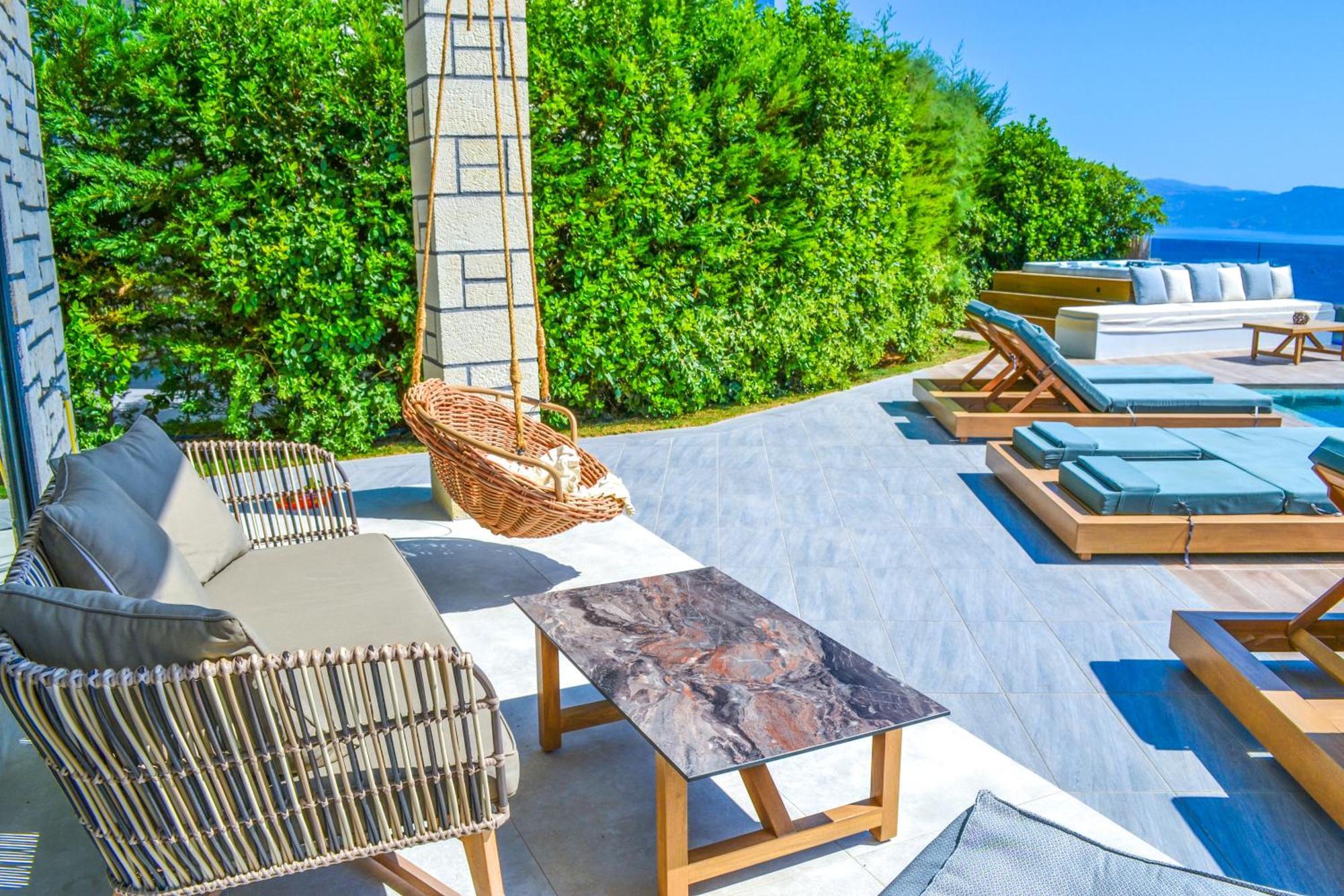 Heated Pool & Jacuzzi, Sea View - Paleokastro Luxury Villa *