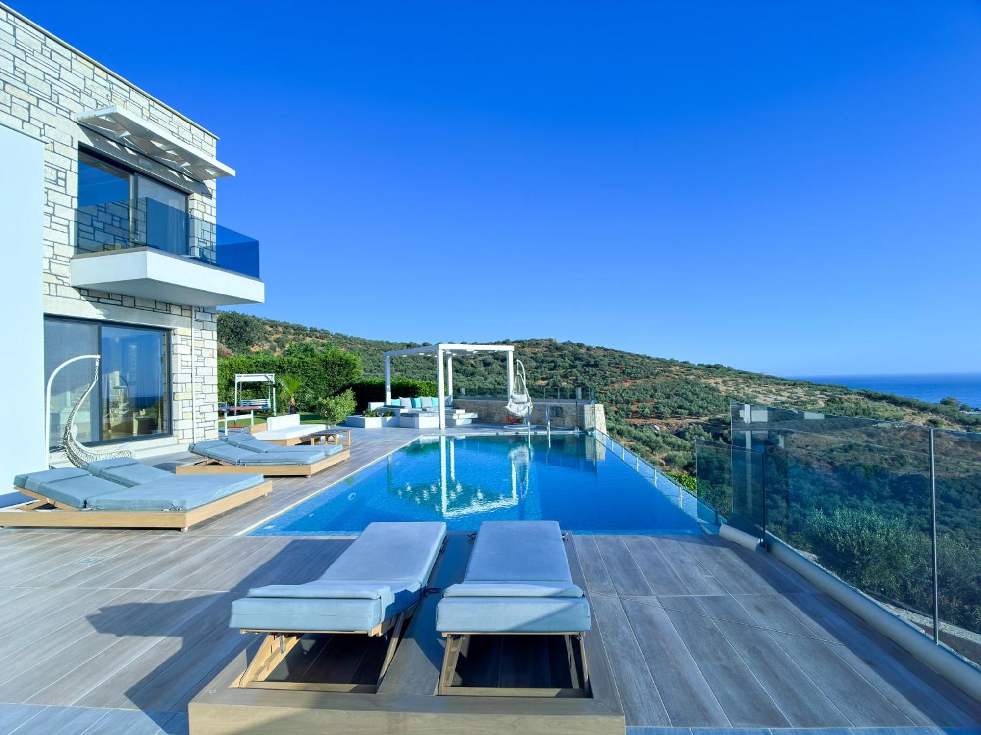 Heated Pool & Jacuzzi, Sea View - Paleokastro Luxury Villa