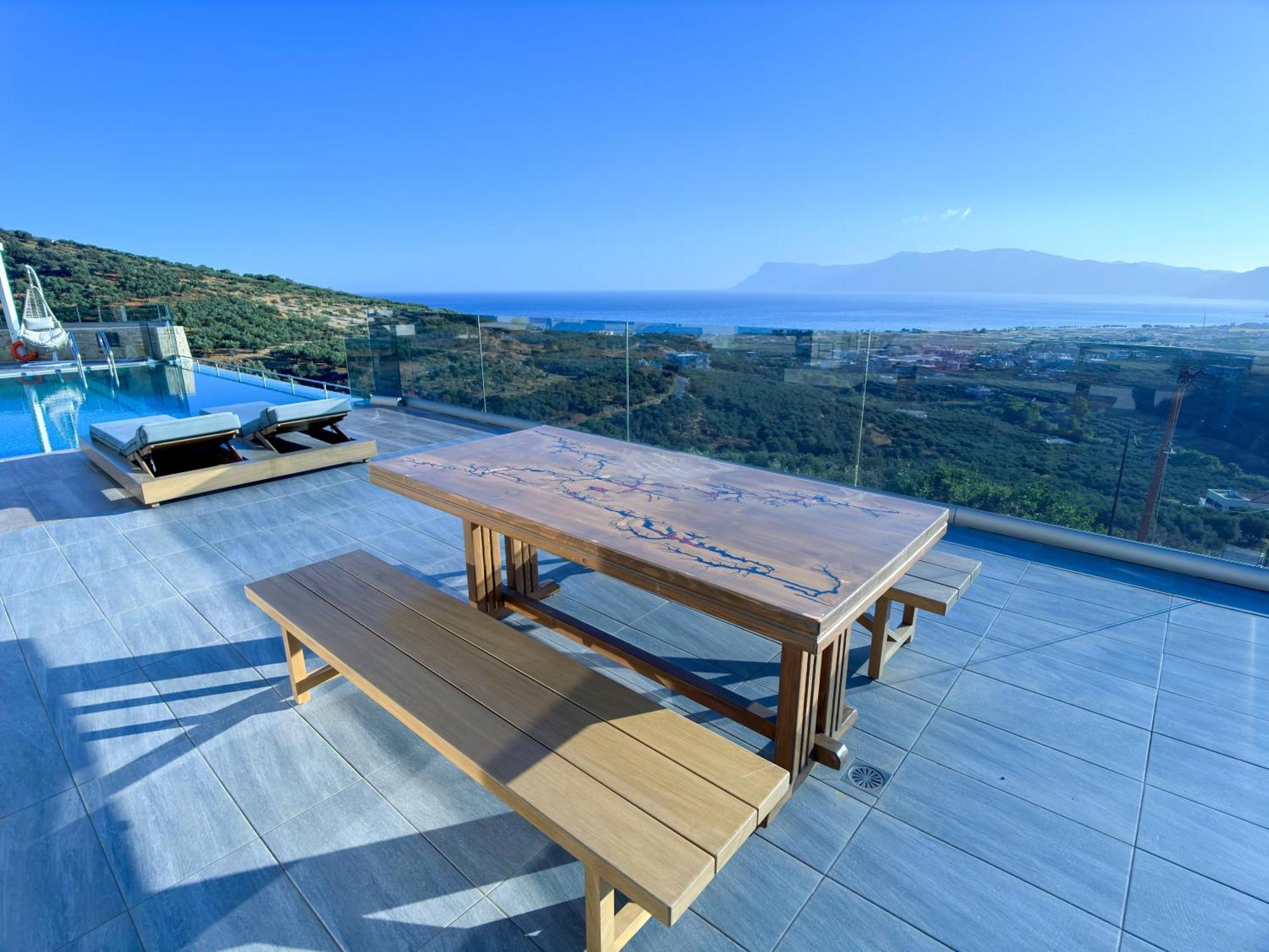 Villa Heated Pool & Jacuzzi, Sea View - Paleokastro Luxury Kissamos