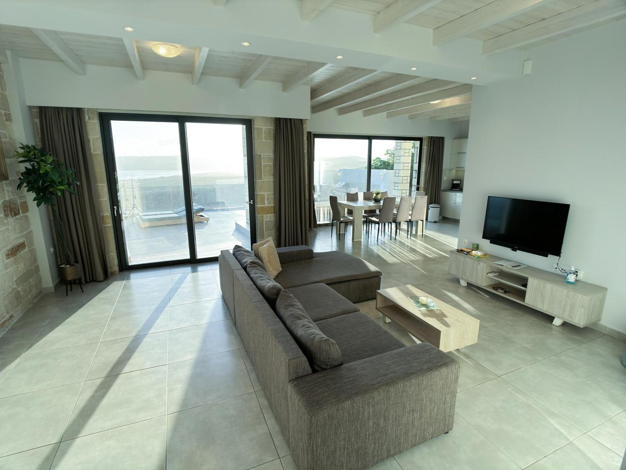 Villa Heated Pool & Jacuzzi, Sea View - Paleokastro Luxury Kissamos