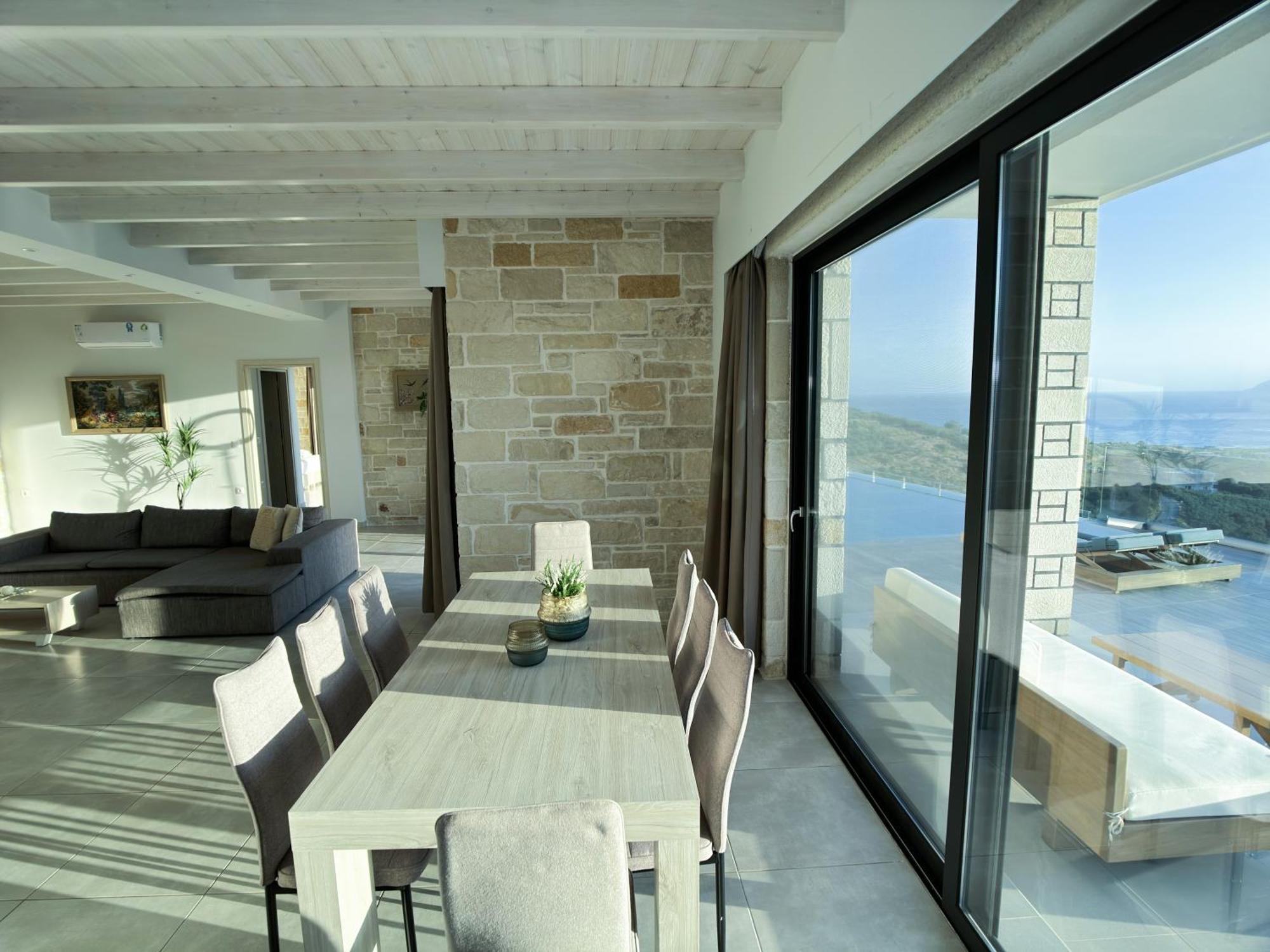 Heated Pool & Jacuzzi, Sea View - Paleokastro Luxury Villa Kissamos