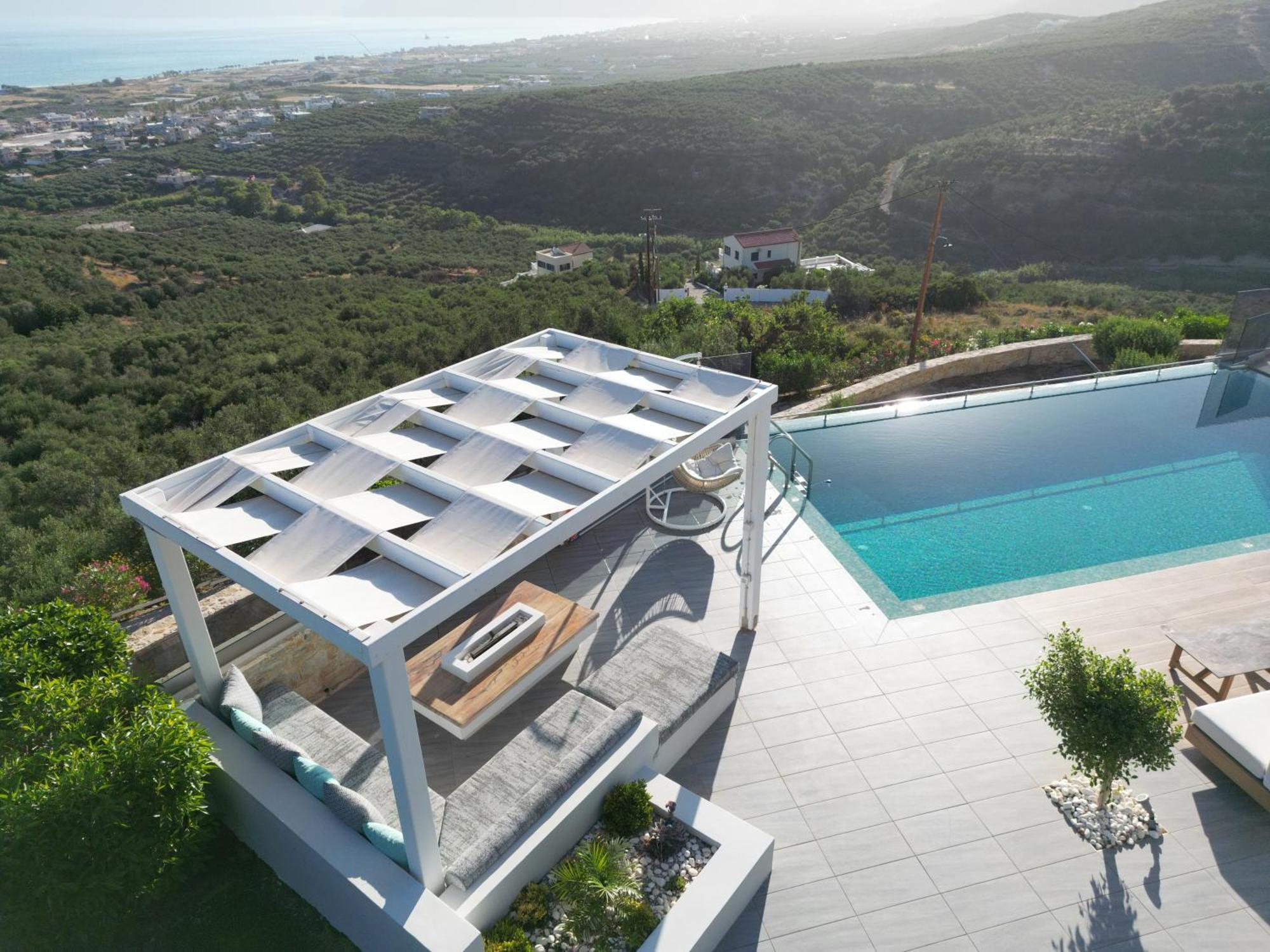 Heated Pool & Jacuzzi, Sea View - Paleokastro Luxury Villa Kissamos
