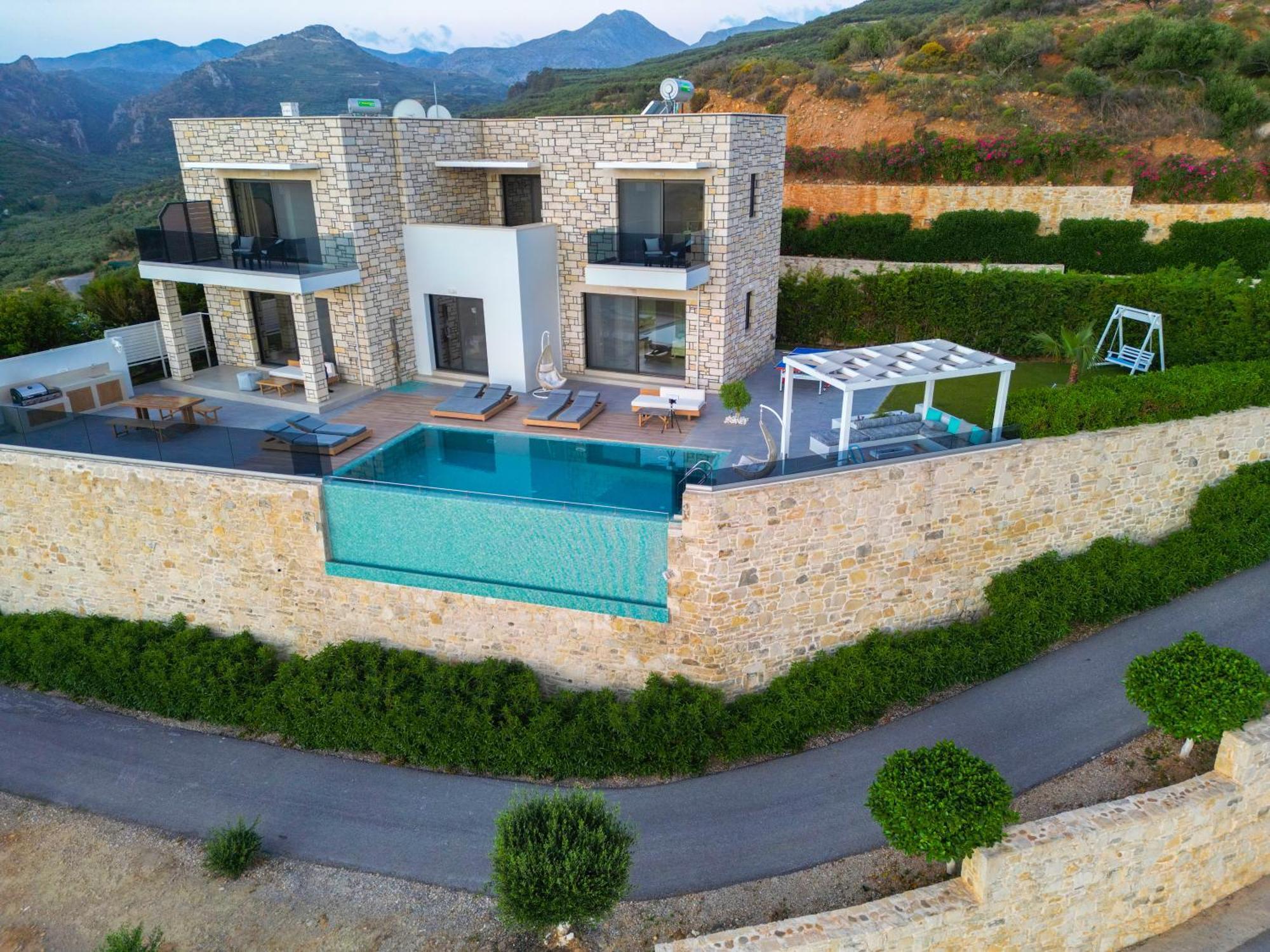 Villa Heated Pool & Jacuzzi, Sea View - Paleokastro Luxury Kissamos