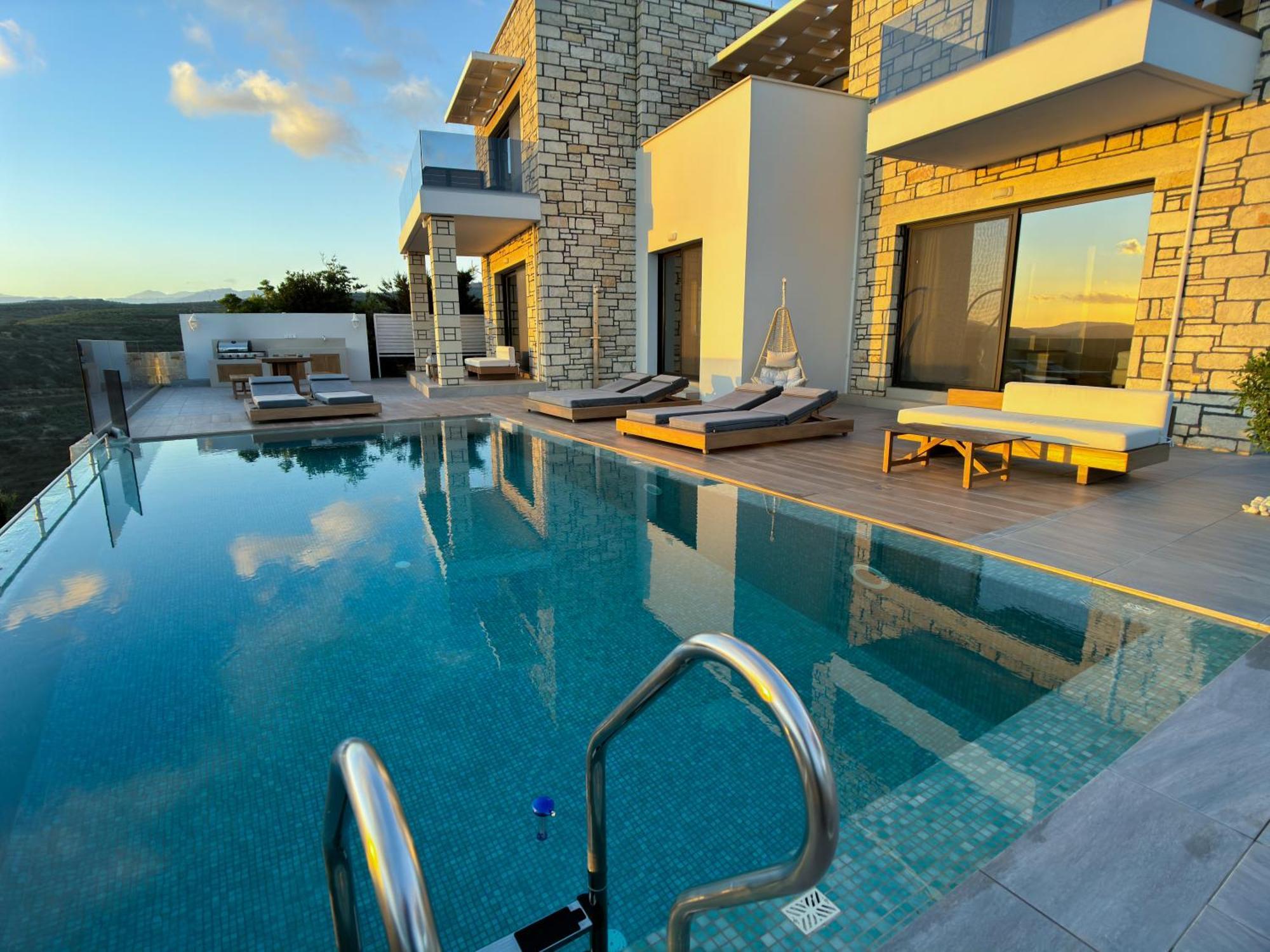Villa Heated Pool & Jacuzzi, Sea View - Paleokastro Luxury