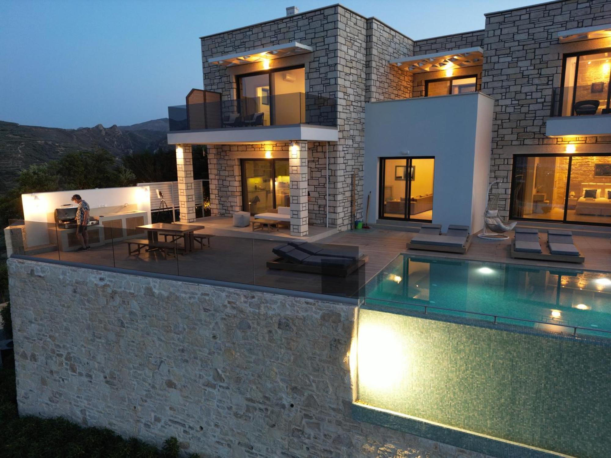 Villa Heated Pool & Jacuzzi, Sea View - Paleokastro Luxury Kissamos