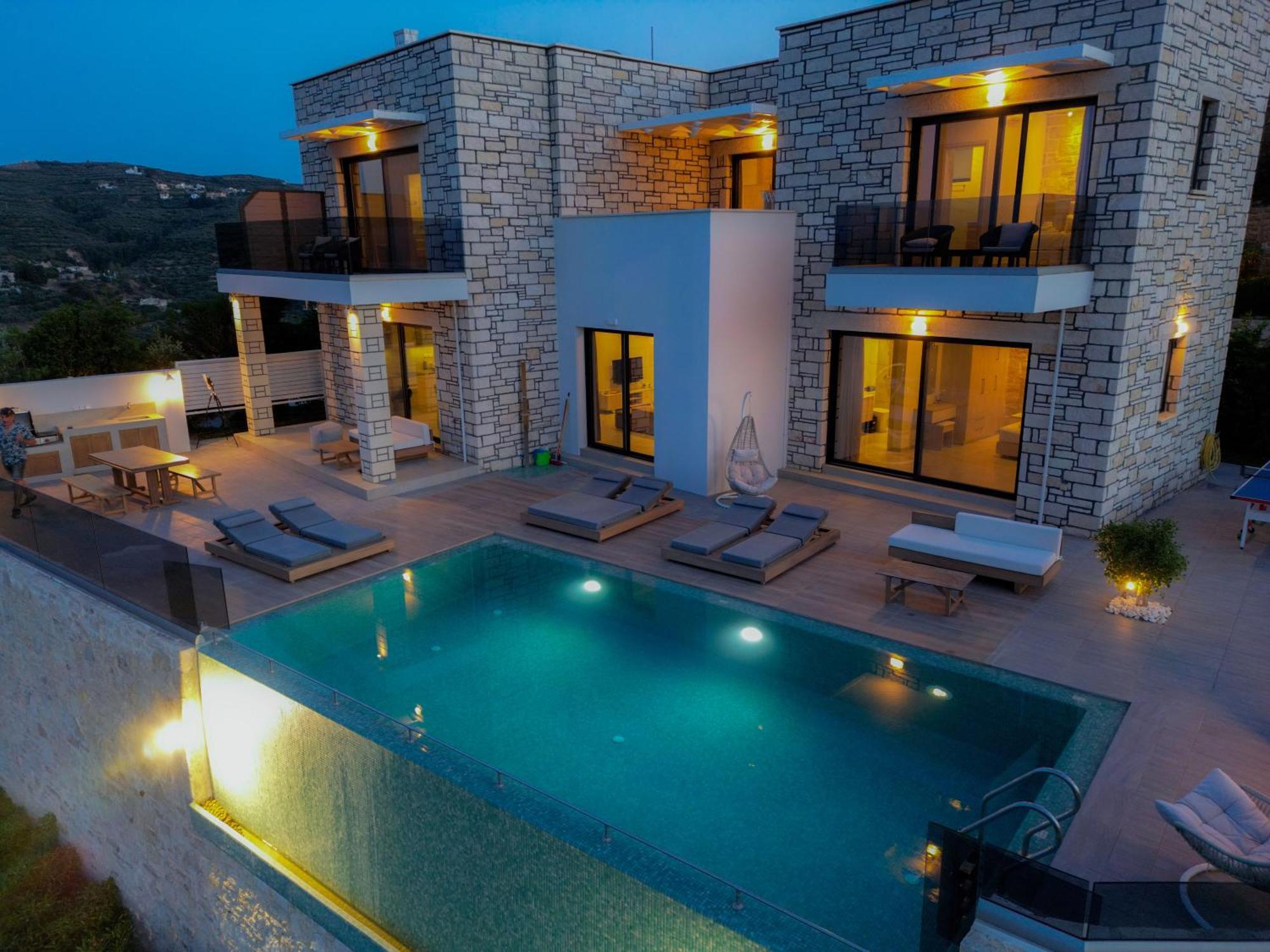 Heated Pool & Jacuzzi, Sea View - Paleokastro Luxury Villa