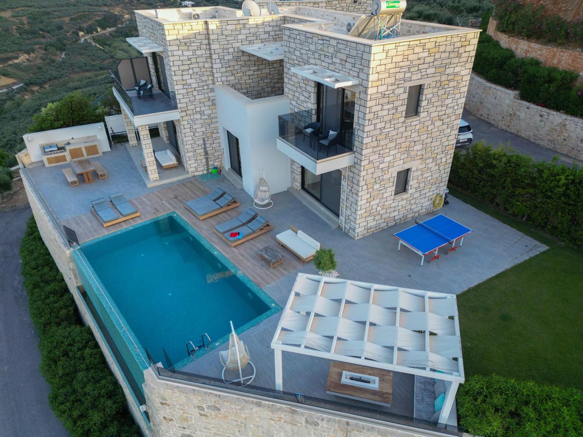 Villa Heated Pool & Jacuzzi, Sea View - Paleokastro Luxury Kissamos