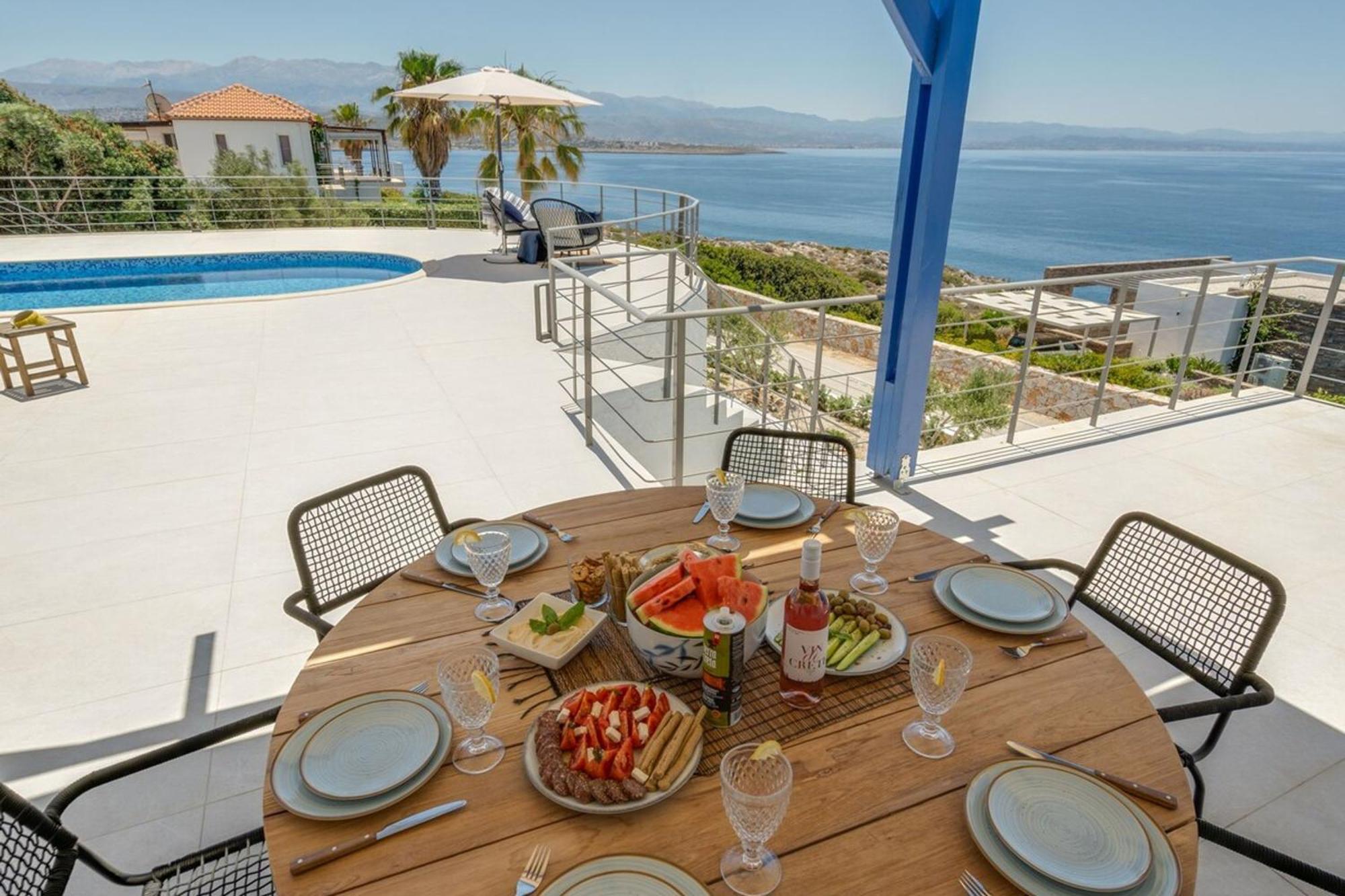 Hemera Ocean View Private Heated Pool Villa Chorafakia
