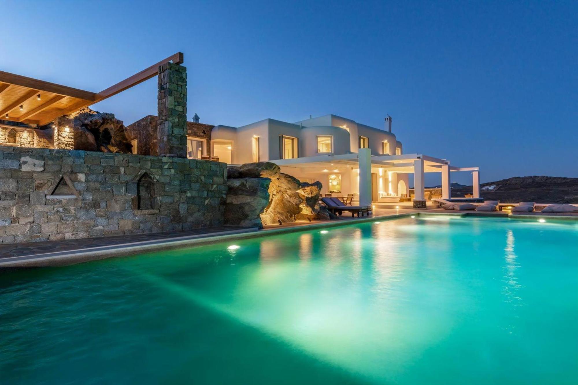 Gorgeous Mykonos 12 Bedrooms Nova Light Private Pool Panoramic Sea Views Elia Villa *