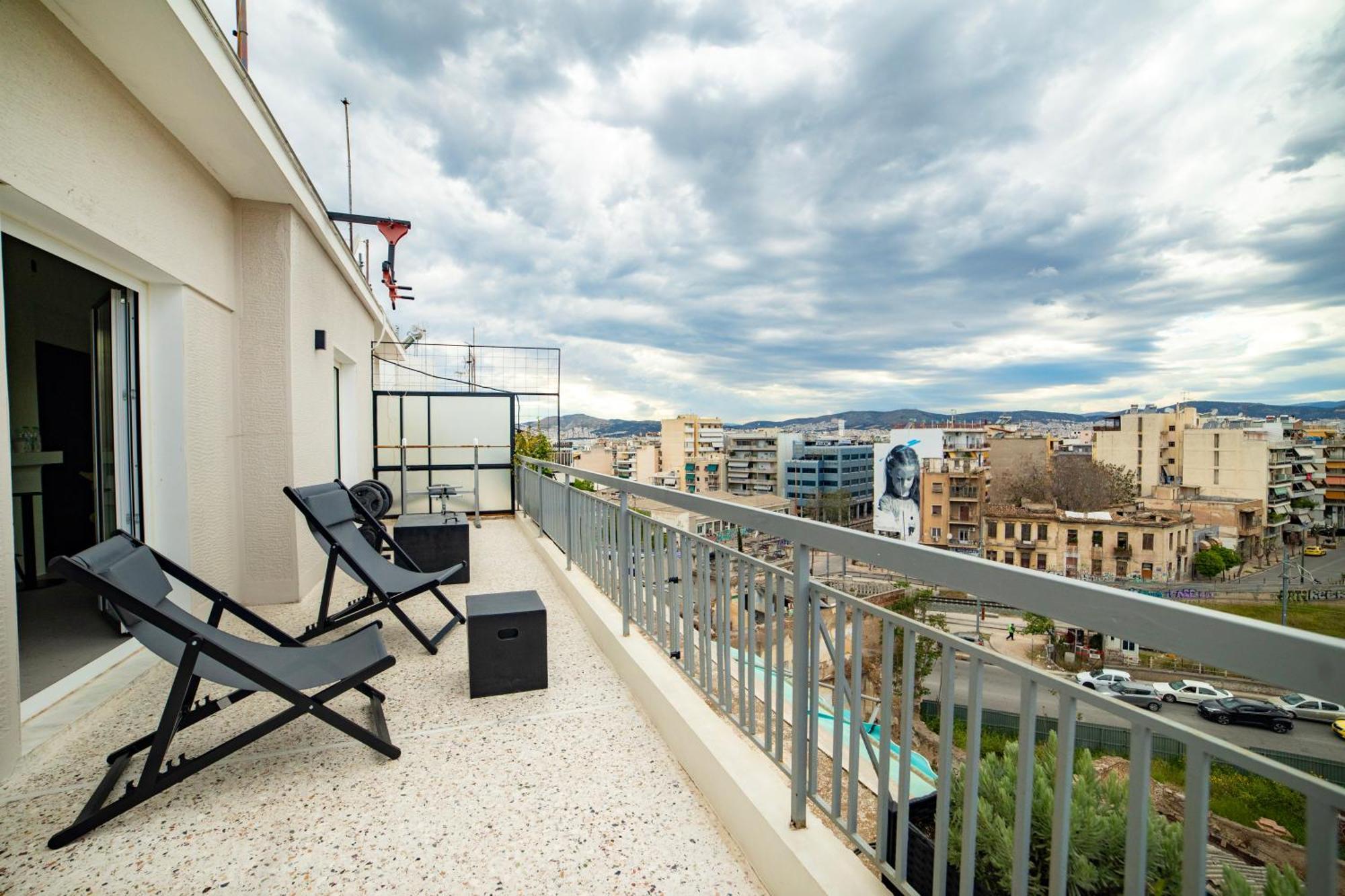 Athenian Noir Blanc Penthouse - Breathtaking View - Center Athens